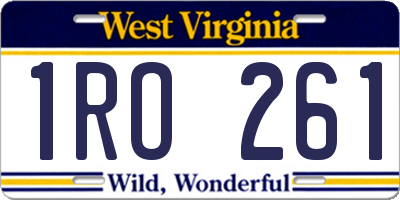 WV license plate 1RO261