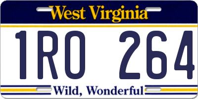 WV license plate 1RO264