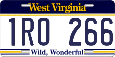 WV license plate 1RO266