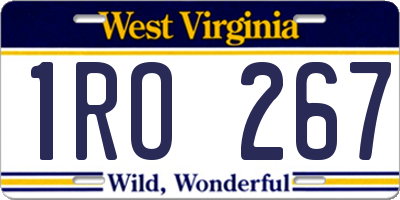 WV license plate 1RO267