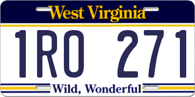 WV license plate 1RO271