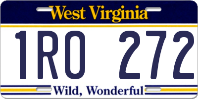 WV license plate 1RO272