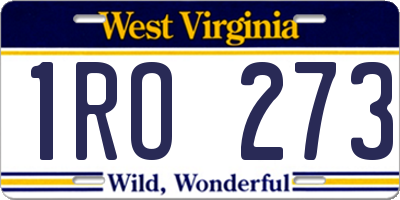 WV license plate 1RO273