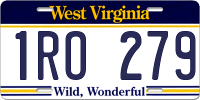 WV license plate 1RO279