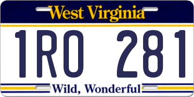 WV license plate 1RO281