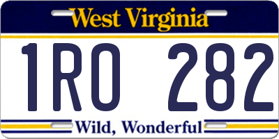 WV license plate 1RO282