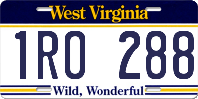 WV license plate 1RO288