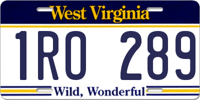 WV license plate 1RO289