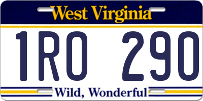 WV license plate 1RO290