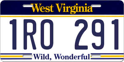 WV license plate 1RO291