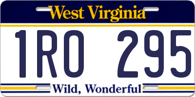 WV license plate 1RO295