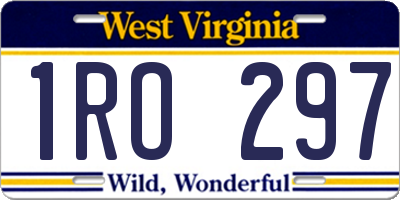WV license plate 1RO297