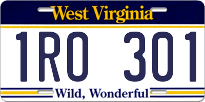 WV license plate 1RO301