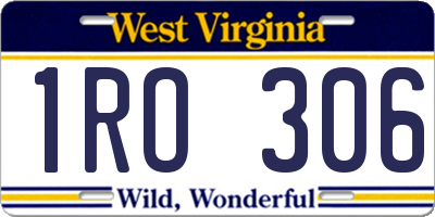 WV license plate 1RO306
