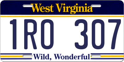 WV license plate 1RO307