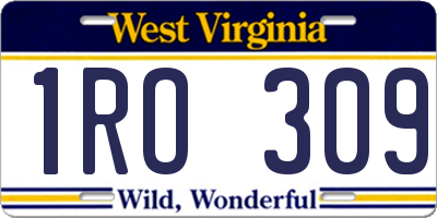 WV license plate 1RO309