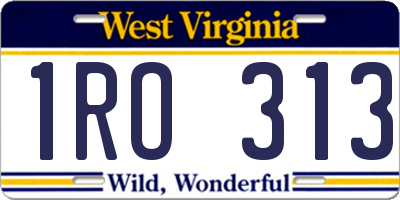 WV license plate 1RO313