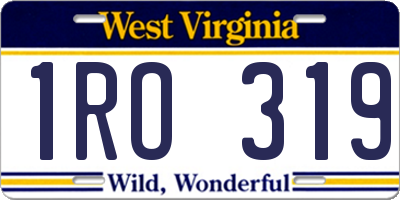 WV license plate 1RO319