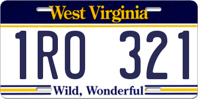 WV license plate 1RO321