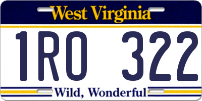 WV license plate 1RO322