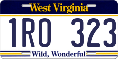 WV license plate 1RO323