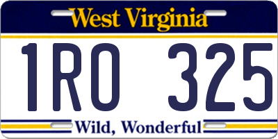 WV license plate 1RO325