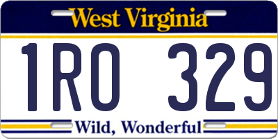 WV license plate 1RO329