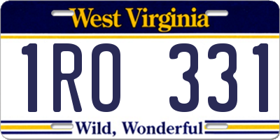 WV license plate 1RO331