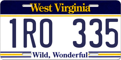 WV license plate 1RO335