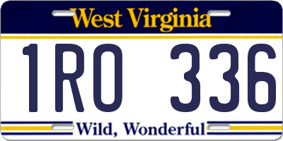 WV license plate 1RO336