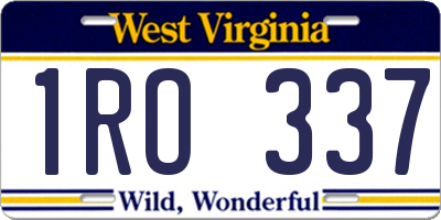 WV license plate 1RO337