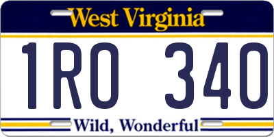 WV license plate 1RO340