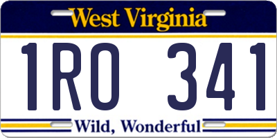 WV license plate 1RO341