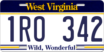 WV license plate 1RO342