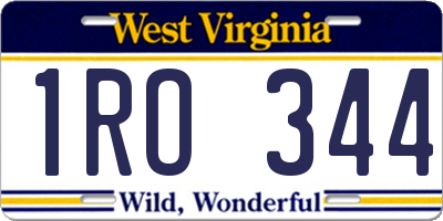 WV license plate 1RO344