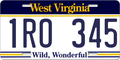 WV license plate 1RO345