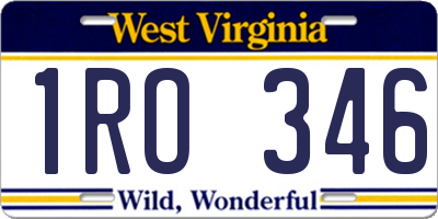 WV license plate 1RO346