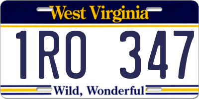 WV license plate 1RO347