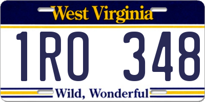 WV license plate 1RO348