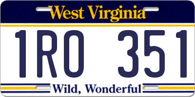 WV license plate 1RO351