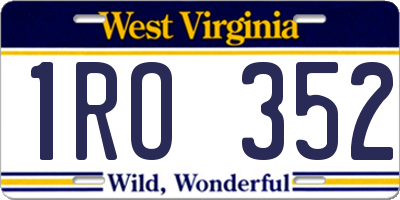WV license plate 1RO352