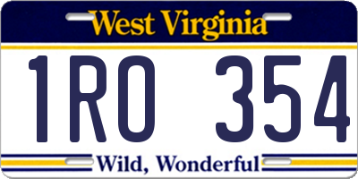 WV license plate 1RO354