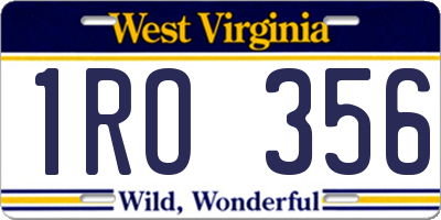 WV license plate 1RO356