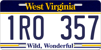 WV license plate 1RO357