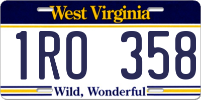 WV license plate 1RO358
