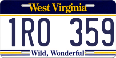 WV license plate 1RO359