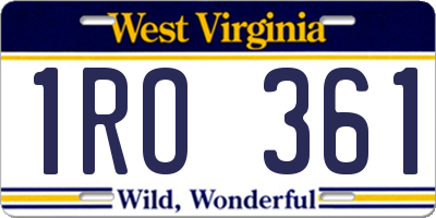 WV license plate 1RO361