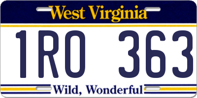 WV license plate 1RO363