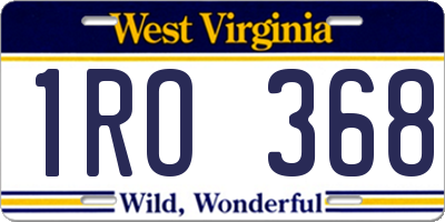 WV license plate 1RO368