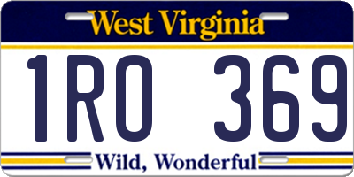 WV license plate 1RO369